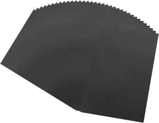 MECCANIXITY 100 Sheet Colored Vellum Paper 5.9" x 8.3", 100gsm Translucent Printable Vellum Sheets for Printing Wedding Invitations Inkjet Laser Printer, Black