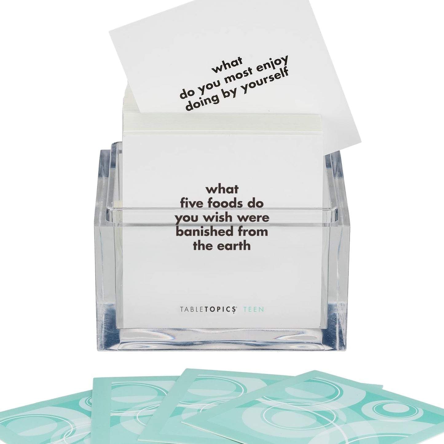 TableTopics Teen Conversation Cards for Teenagers with Their Family & Friends, 135 Fun Questions for Connection at Dinnertime, Hangouts, Game Night, & Classrooms