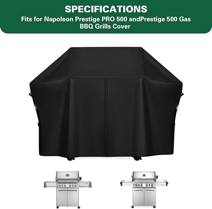 Heavy Duty 600D Grill Cover Fit for Napoleon 61500 Prestige PRO 500 and Prestige 500 Napoleon Rogue PRO 625 Gas BBQ Grill Accessories