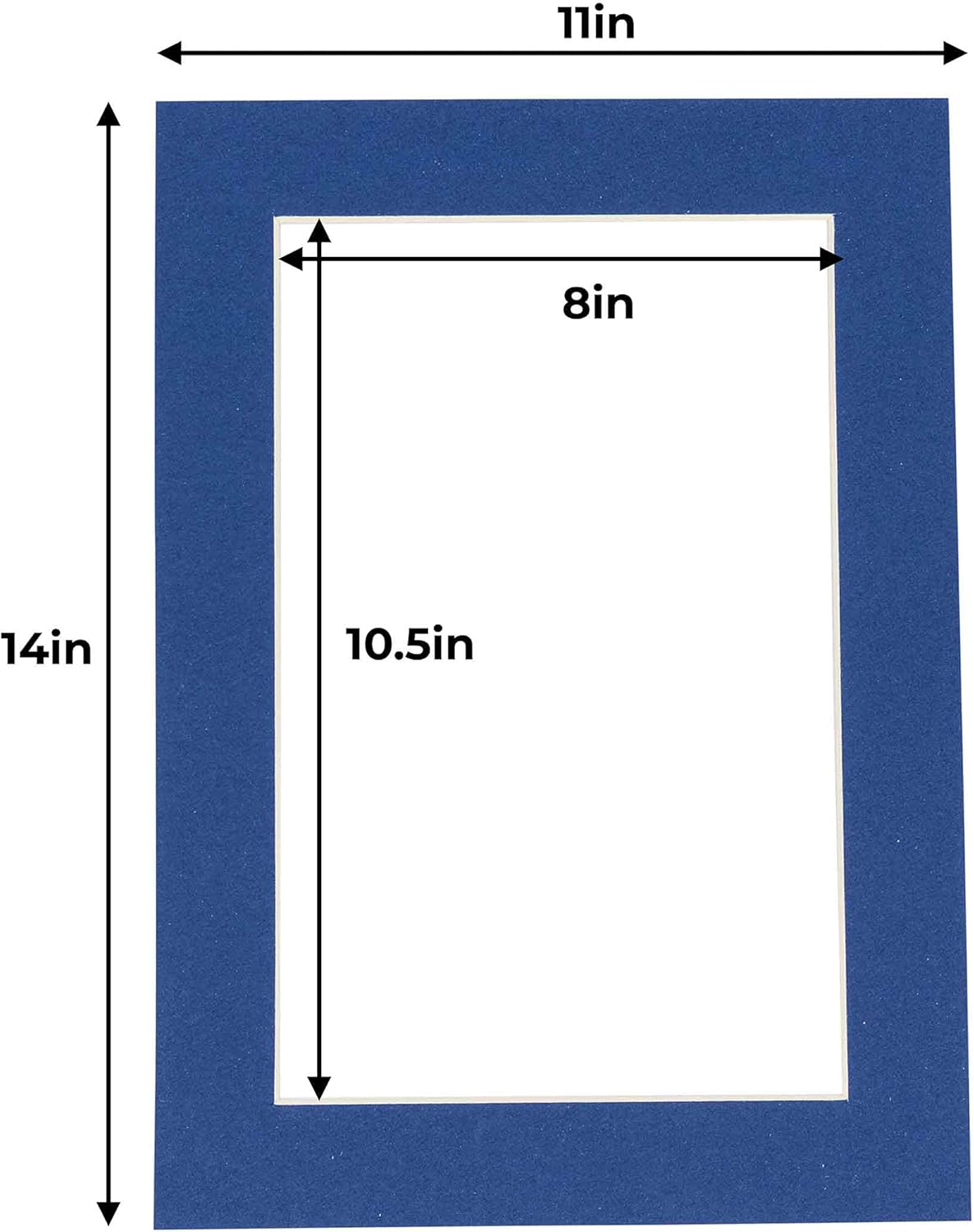 11x14 Mat for 8.5x11 Photo - Precut Bottle Blue Picture Matboard for Frames Measuring 11 x 14 Inches - Bevel Cut Matte to Display Art Measuring 8.5 x 11 Inches - Acid Free Pack of 25 MATS