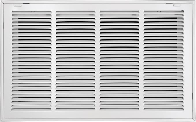 24"W x 14"H [Duct Opening Size] Steel Return Air Filter Grille - Removable Face/Door for 1 inch Filters -HVAC Vent Cover Grill - White [Outer Dimensions: 26 5/8"W X 16 5/8"H]