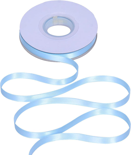 YAMA Light Blue Double Faced Satin Ribbon 3/8 Inch 25 Yards Thin Baby Blue Ribbon for Gift Wrapping Crafts Hair Bows Wedding Party Decoration