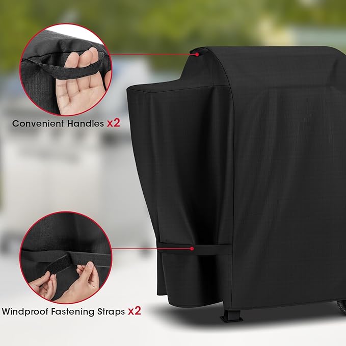 Unicook Pellet Grill Cover for Pit Boss Lexington 500, 540, Pro 600 and Tailgater, Outdoor Waterproof Wood Pellet BBQ Smoker Cover, All Weather Protection
