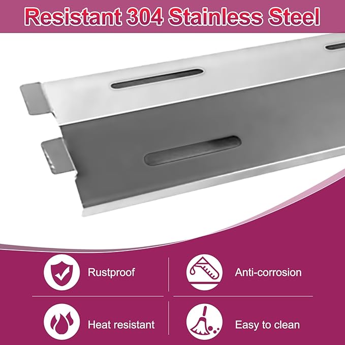 17 1/8" Stainless Steel 93281 Heat Plates and 19" Grill Grate Replacement Parts for Bakers and Chefs Grill Parts GR2039201-BC-00, GD430, ST1017-012939