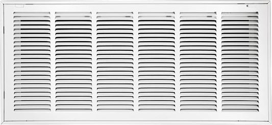 30"W x 12"H [Duct Opening Size] Steel Return Air Filter Grille - Removable Face/Door for 1 inch Filters -HVAC Vent Cover Grill - White [Outer Dimensions: 32 5/8"W X 14 5/8"H]
