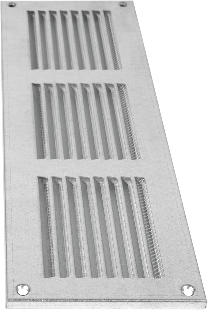 Repa Market 12x4 Inch Air Vent Cover/Galvanized Steel Louvered Grill Cover with Mesh Screen/Wall or Ceiling Vent/Durable Flush Mount HVAC Register for Indoor and Outdoor Ventilation