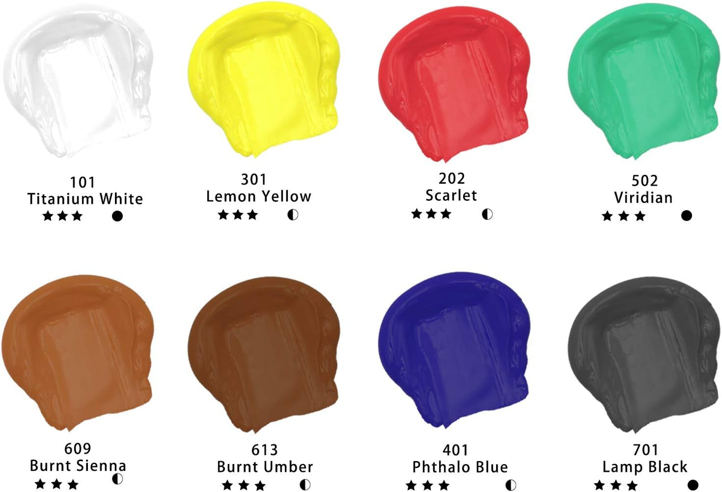 Artecho Professional Acrylic Paint Set, 8 Primary Colors (120ml / 4.05oz) Tubes, Art Craft Paints for Canvas, Rock, Stone, Wood, Fabric, Art Supplies