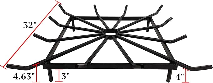 SteelFreak Heavy Duty Square Wheel Fire Pit Grate - Made in The USA (32 x 32 Inch)
