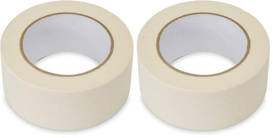 Lichamp Wide Masking Tape 2 inches, 1pc General Purpose Beige Masking Tape White Masking Paper, 1.95 inches x 55 Yards (Pack of 2)