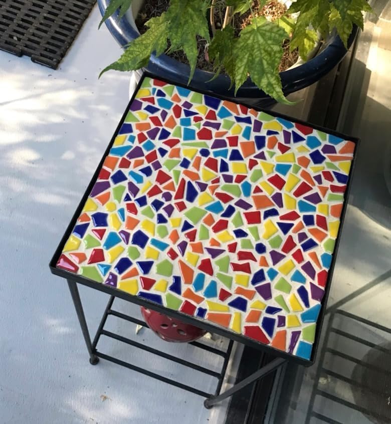 0.78"-1.57" Irregular Ceramics Mosaic Tiles,1.1LB Mosaic Pieces Stones for Home Decoration DIY Craft Plates Flowerpots Vases Cups Mosaic Making Supplies (Iridescent Tangerine)