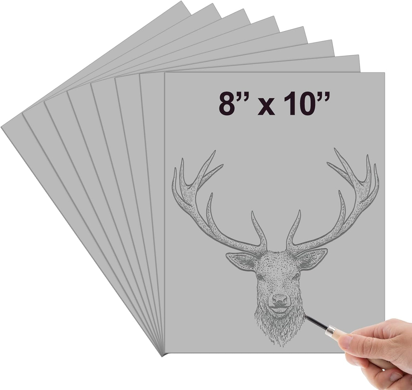 Yeaqee 1 Pc Linoleum Block Rubber Carving Block Soft Linocut Blocks Large Linoleum Sheet Unmounted Lino Plates for Engraving Art Project Printmaking Artist Studio Supplies (8 x 10 Inch,Gray)