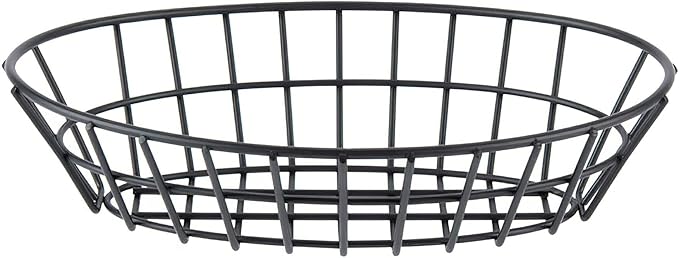 G.E.T. 4-30188 12" x 8.25" Oval Basket, 2" Clipper Mill, Iron Powder Coated