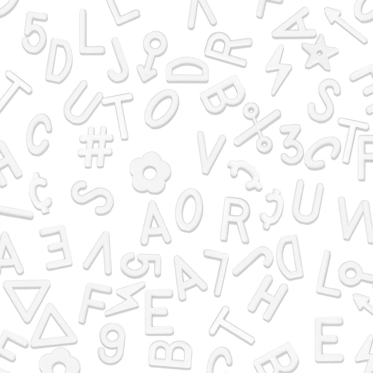 Letter Board Letters Only,504 PRE-Cut Characters (1 Inch,White) with Sorting Tray,Felt Board Letters