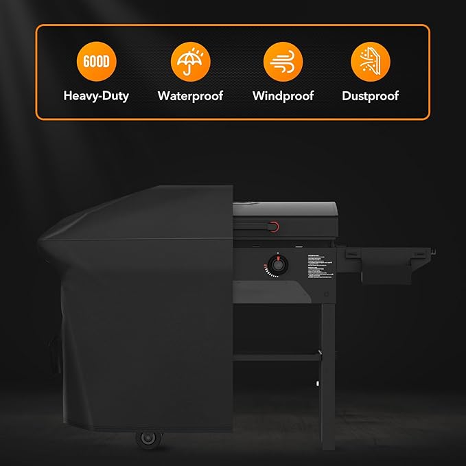 ZBXFCSH Heavy Duty 600D Griddle Cover Compatible with 28‘’ Blackstone Griddle 5483 and Royal Gourmet 4 Burner GD400 Series Cooking Station with Hood Also fits Cuisinart 28” Griddler