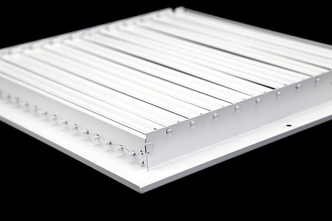 16" X 14" Adjustable AIR Supply Diffuser - HVAC Vent Cover Sidewall or Ceiling - Grille Register - High Airflow - White [Outer Dimensions: 17.75"w X 15.75"h]