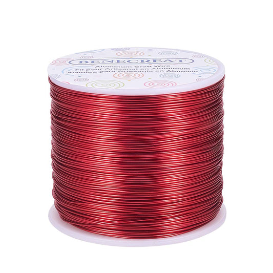 BENECREAT 20 Gauge Aluminum Wire - 770FT Anodized Colored Wire for Jewelry, Beading, Floral Crafts (FireBrick Red)