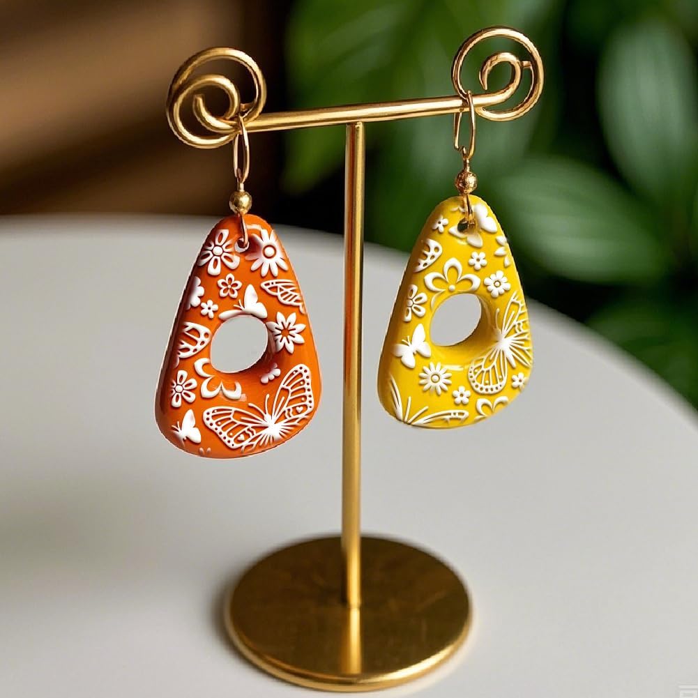 CHGCRAFT 16 Sheets Flower and Butterfly Clay Texture Mat Vintage Pattern Polymer Clay Texture Sheets DIY Tools for Pottery Earring Jewelry Making Stamp Engraving Machines, 4x2.6inch