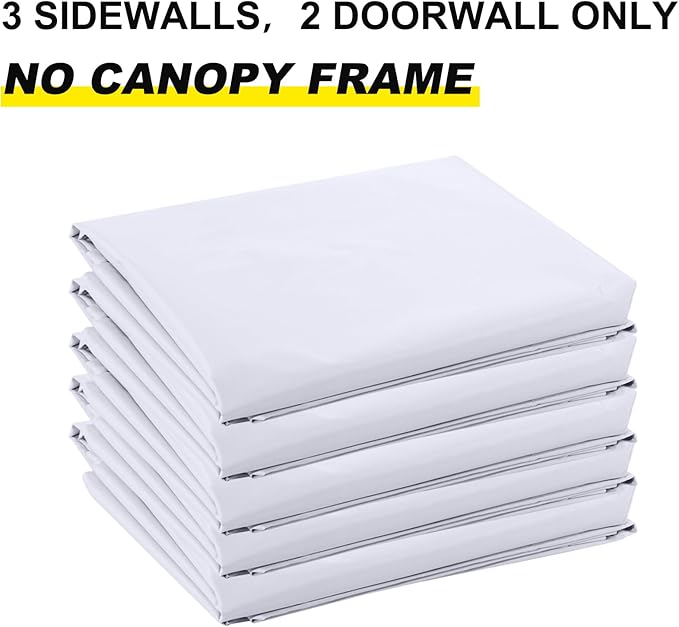 ABCCANOPY Side Wall 10x20, White (4 Walls Only, NOT Including Frame and Top)