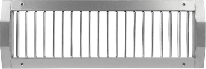 Repa Market 17" x 5" Inch Air Exhaust Grille for Round Ducts - Adjustable Louvre Blades - Galvanized Air Supply Vent Cover - Side Fit Round Surface Canal Ducting from 9.84" to 35.43" Inches