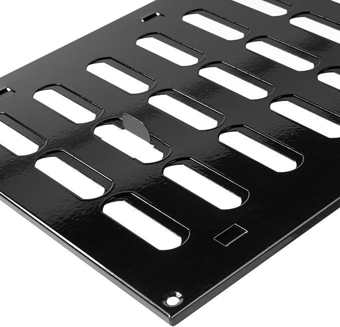 Repa Market 16" x 8" Inch (Outer Dimensions) Black Adjustable Air Vent Cover - Galvanized Steel HVAC AC Vent Cover Register - Wall, Ceiling Vent Covers, Toe Kick Vent Cover - Return, Intake Air Grille