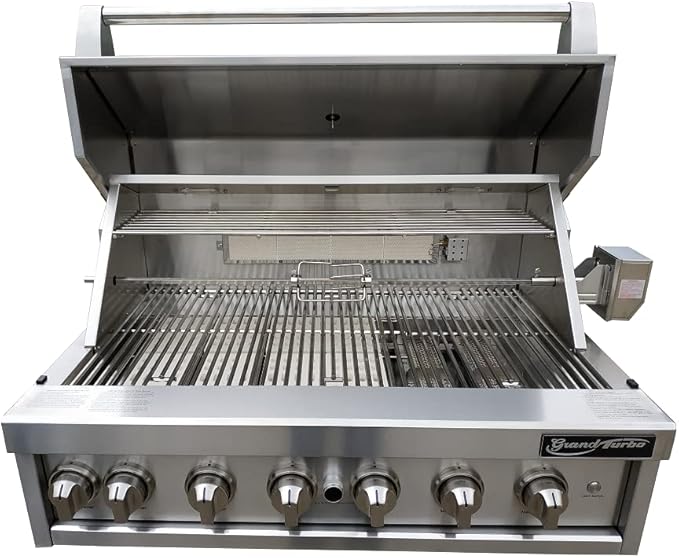 Barbeques Galore Grand Turbo 40-inch 6-Burner Built-in BBQ Gas Grill - Natural Gas