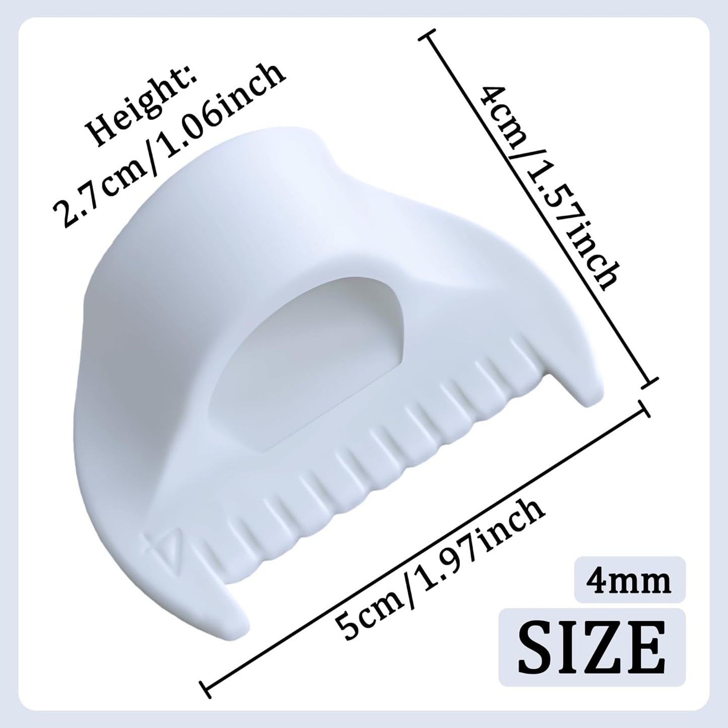 1 PCS 4mm Edge Lock Seam Guide, Mini Sewing Finger Ruler for Hand Sewing, DIY Sewing Kit Tool, Sewing Needle Gauge Measuring Guide, White