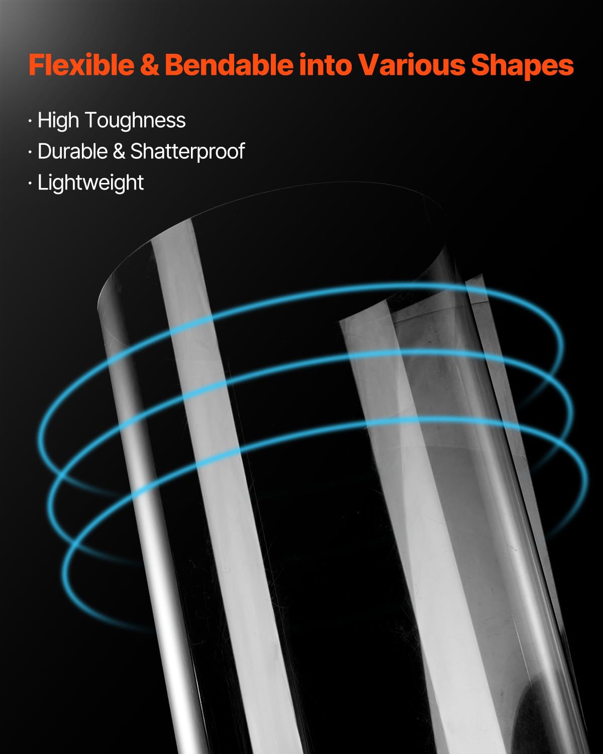 VEVOR PET/Plexiglass Sheets, 5-Pack Plastic Sheet, 24 x 36 Inch 0.04 Inch Thick Transparent Clear Flexible Plastic Panels for Craft, Replacement Picture Frame Glass, DIY Display Project, Easy to Cut