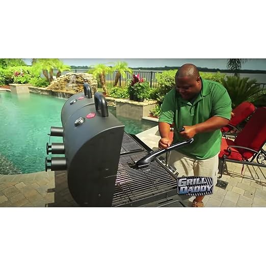 Grill Daddy Made in the USA Bristles GB91062S Barbeque Grill Steam Brush with Stainless Steel B, 15-Inch, Black