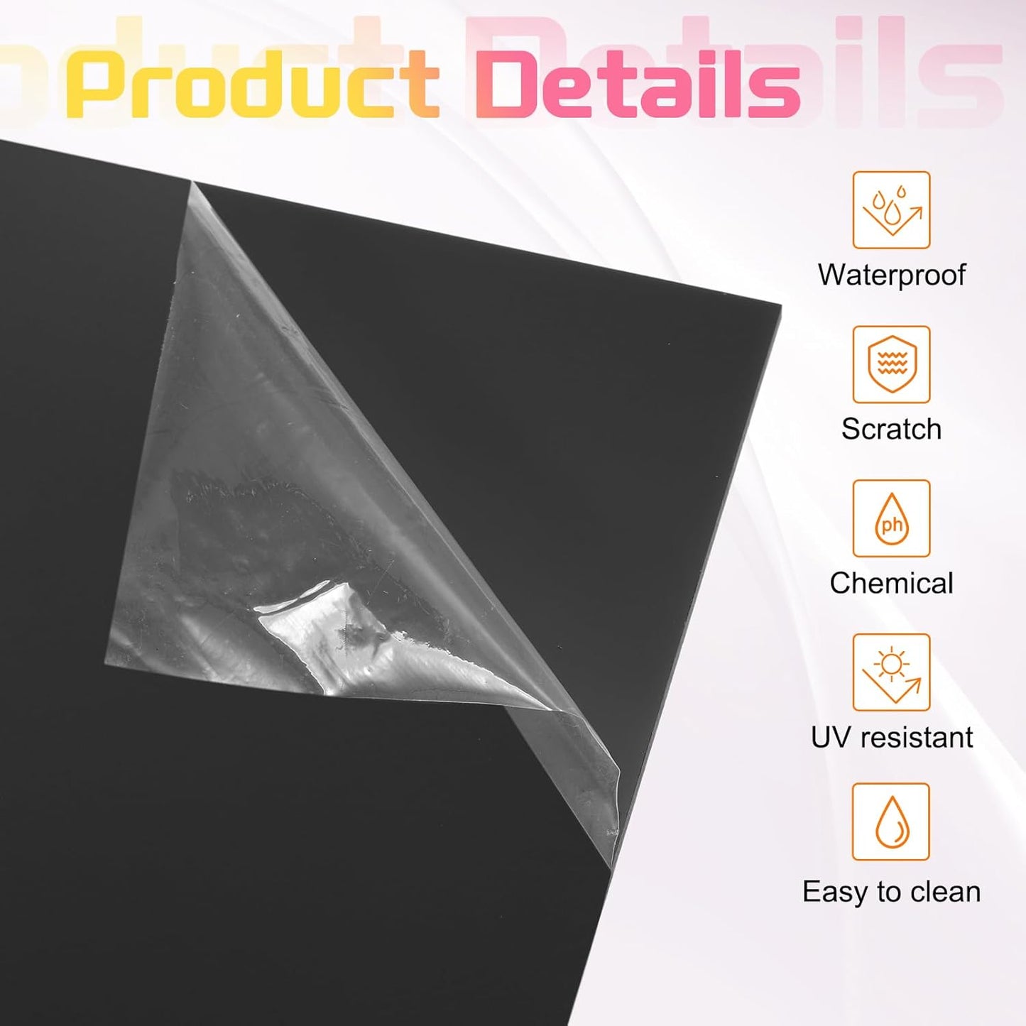 uxcell 4Pcs Acrylic Sheets 12x6 Inch Acrylic Panel 1/8 Inch-3mm Plastic Board for Picture Frames Sign Holders DIY Display Projects Craft, Black