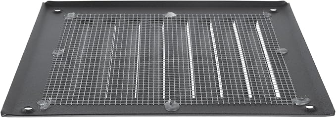 Square Ventilation Grille / 5" x 5" Inch Inside Measurement/Black Metal Air Vent Louver - Inside/Outside use / 6.5" x 6.5" Inch Outer Measurement