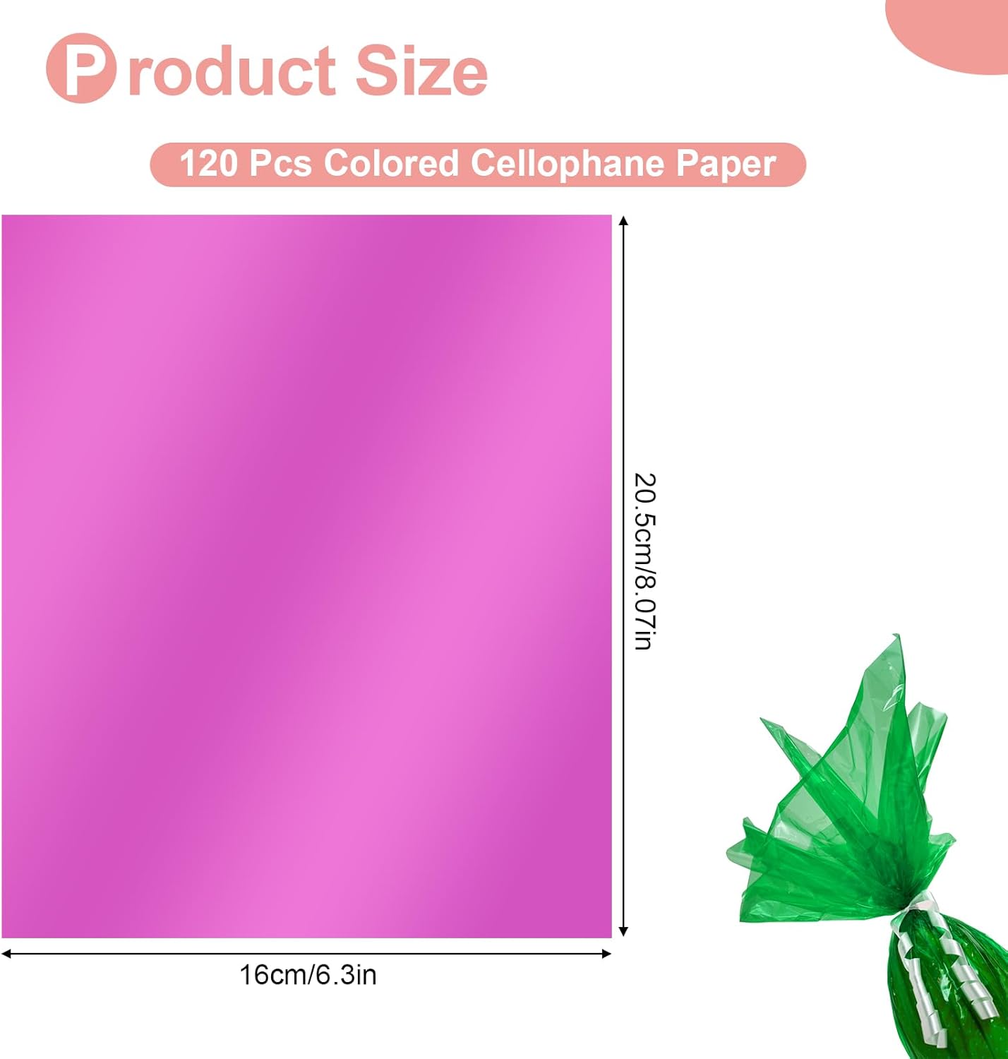 PEASUG 120 PCS Cellophane Sheets, Cello Sheets, Cellophane Paper Sheets, Colored Cellophane Wrap, Transparent Plastic Sheets for DIY Crafts Project, Art, Lights, Window Decoration（6x8 Inches)