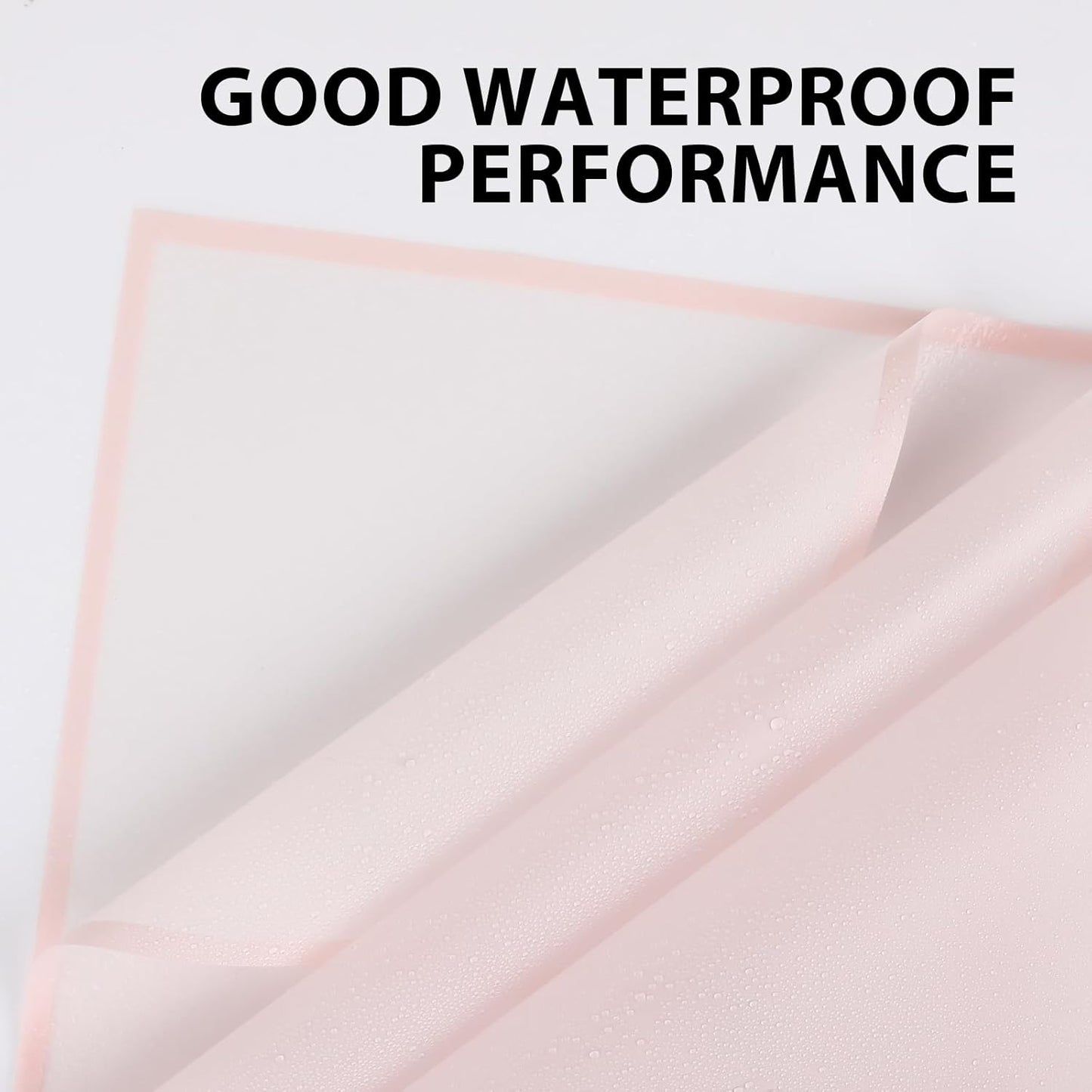 FUHITIM 20 Sheets Flower Wrapping Paper - Waterproof Floral Bouquet Packaging Paper for DIY Crafts，Florist Supplies Packaging Paper for Wedding Birthday Gift (Translucent Light Pink)