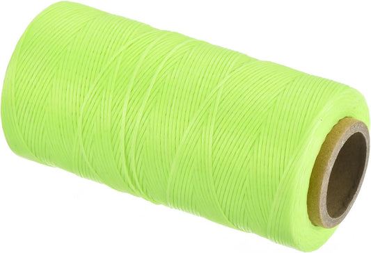 MECCANIXITY Waxed Thread,197 Yard 1mm 210D Flat Wax Thread Polyester Waxed String for Leather Sewing Hand Weaving Book Binding Home Decoration,Fluorescent Green