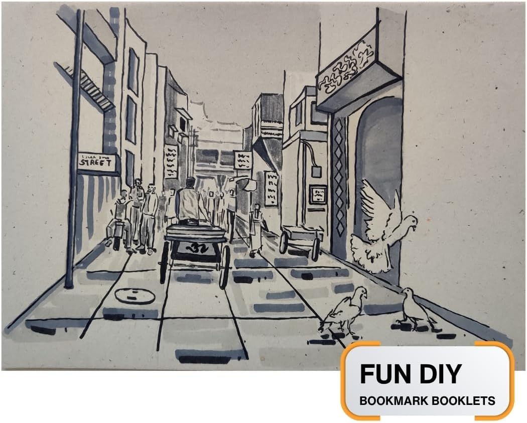 240Gsm Premium Moleskine Like Handmade Textured DIY Bookmark Sketchpads (Pack of 2) Suitable for Mixed Media