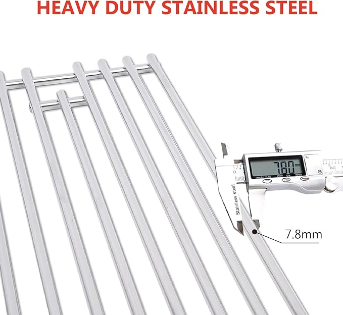 J&HYBBQ Stainless Steel Grill Grate 19 1/4 x 7.5 Inch, 7.8 mm Rod BBQ Grill Grate Compatible with Bull Angus, Brahma, Outlaw, Steer Premium, Lonestar Select, 7 Burner Premium, Lion Premium