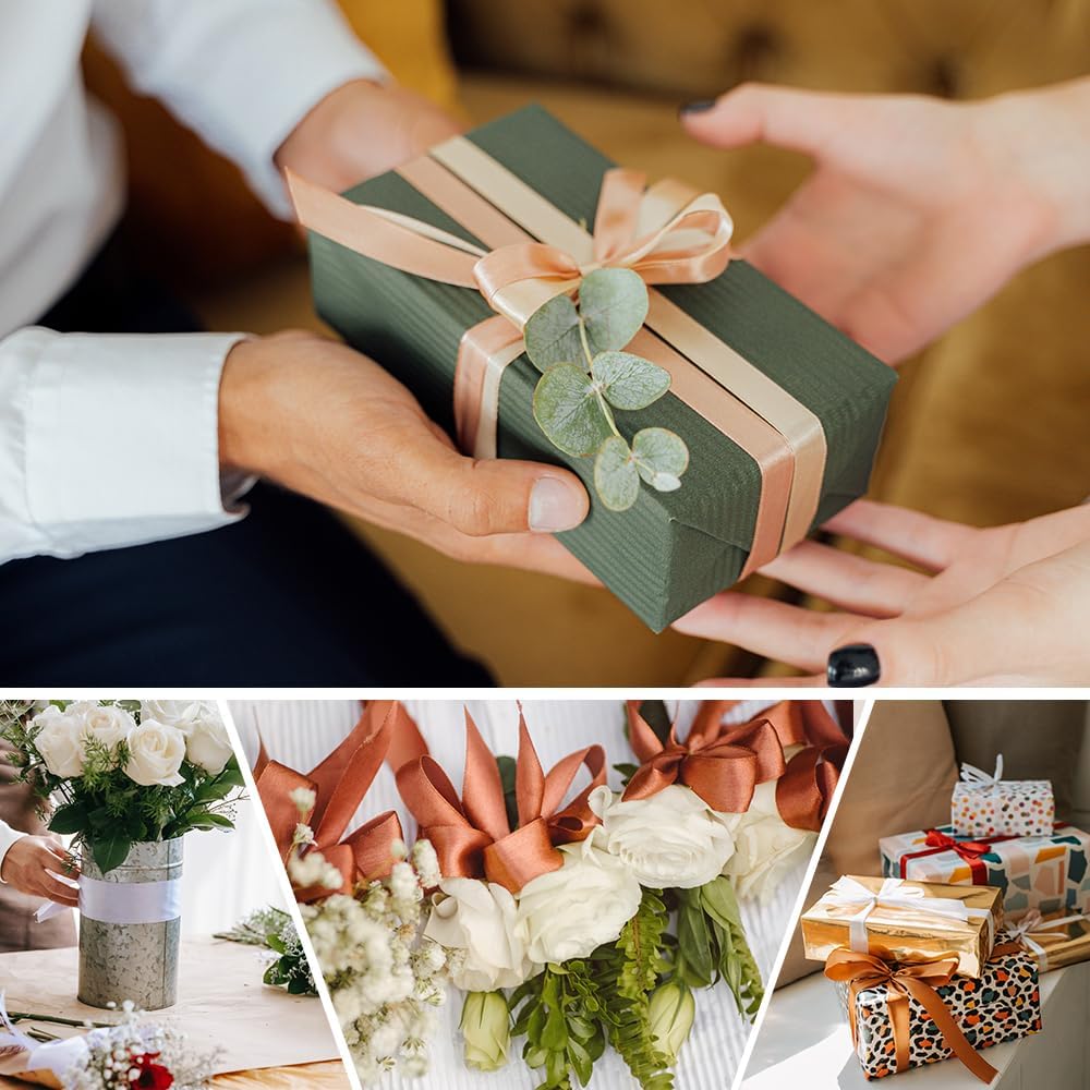 3" Wide x 25 Yards Single Face Polyester Satin Ribbon, Satin Ribbon for Crafts, Gift, Hair Bows, Wedding Party Decoration, Bow Making & Other Projects (Red)