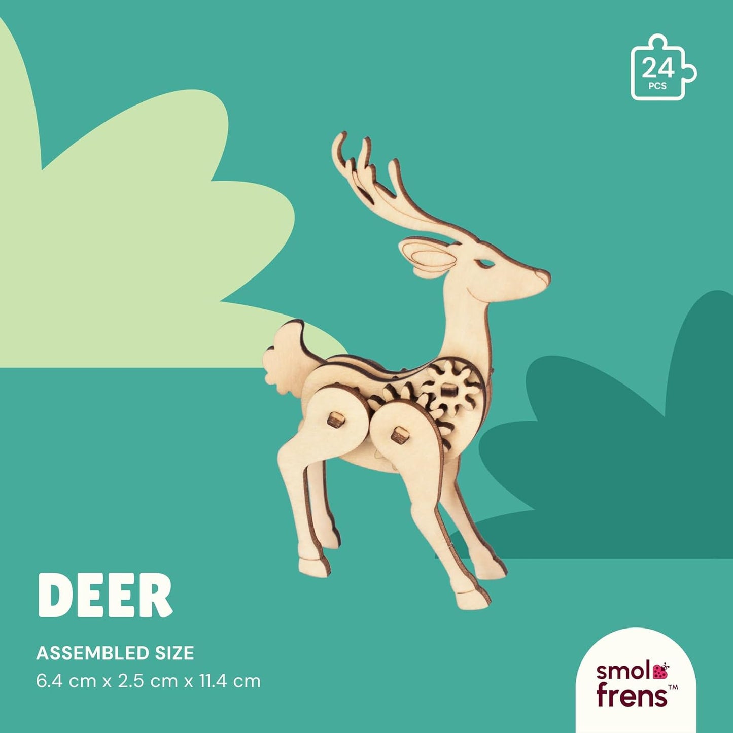 Wooden Animal Puzzles for Ages 8+, 5 Pack 3D Wooden Puzzles, STEM Kits for Kids & Adults, Wood Crafts Model Kits, STEM Toys, DIY Art Projects, Educational Gifts Toys, Party Favors - Woodland Frens