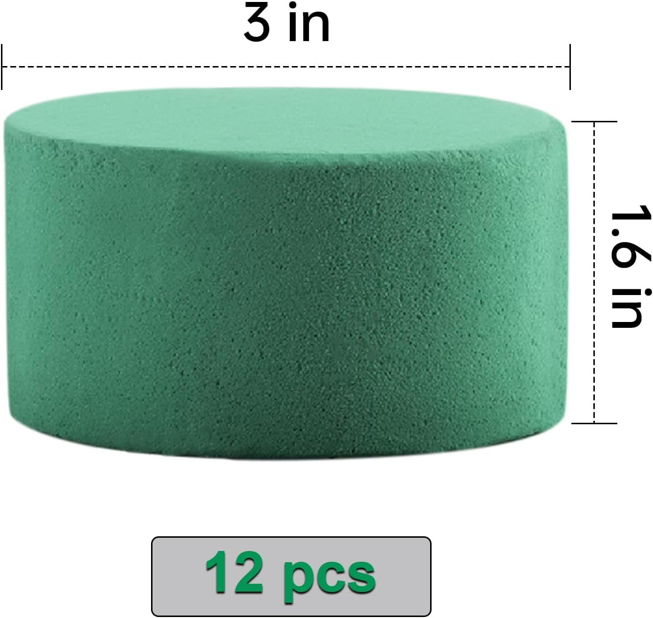 12Pcs Round Floral Foam Blocks, Wet and Dry Foam Bricks for Fresh and Artificial Flowers, Perfect for Wedding Decor, DIY Crafts, and Party Decorations