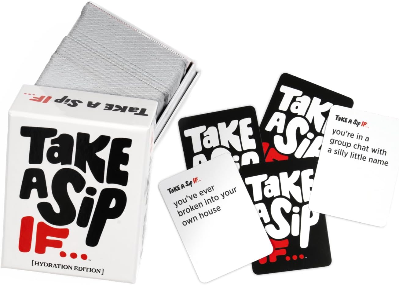 Take A Sip If… [Hilarious Party Game for Adults, Perfect for Game Night, Ice Breakers, Conversation Starter, Great for Chill Nights or Big Groups, Fun Gift for Friends, Halloween]