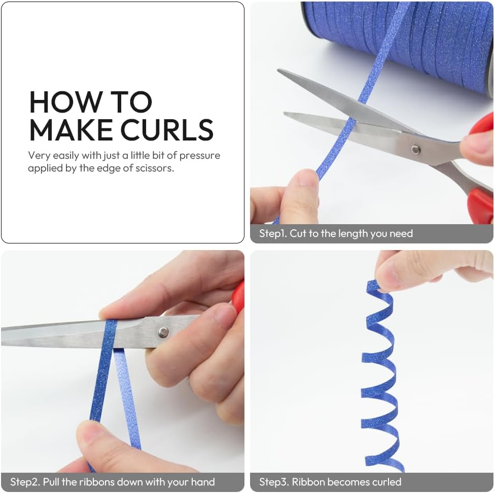 KMER LIFE Pink Glitter Curling Ribbon, 1/5" Wide x 500 Yards Christmas Curling Ribbons for Gift Wrapping, Party Decoration, Balloon String, Crafting, Balloon Ribbons for Florist Flower (1 Roll)