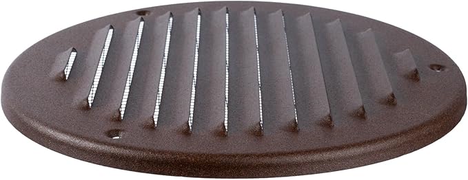 Round Ventilation Grille / 6'' Inch Inside Measurement/Black Metal Air Vent Louver - Inside/Outside use - / 7.25" Inch Outer Measurement