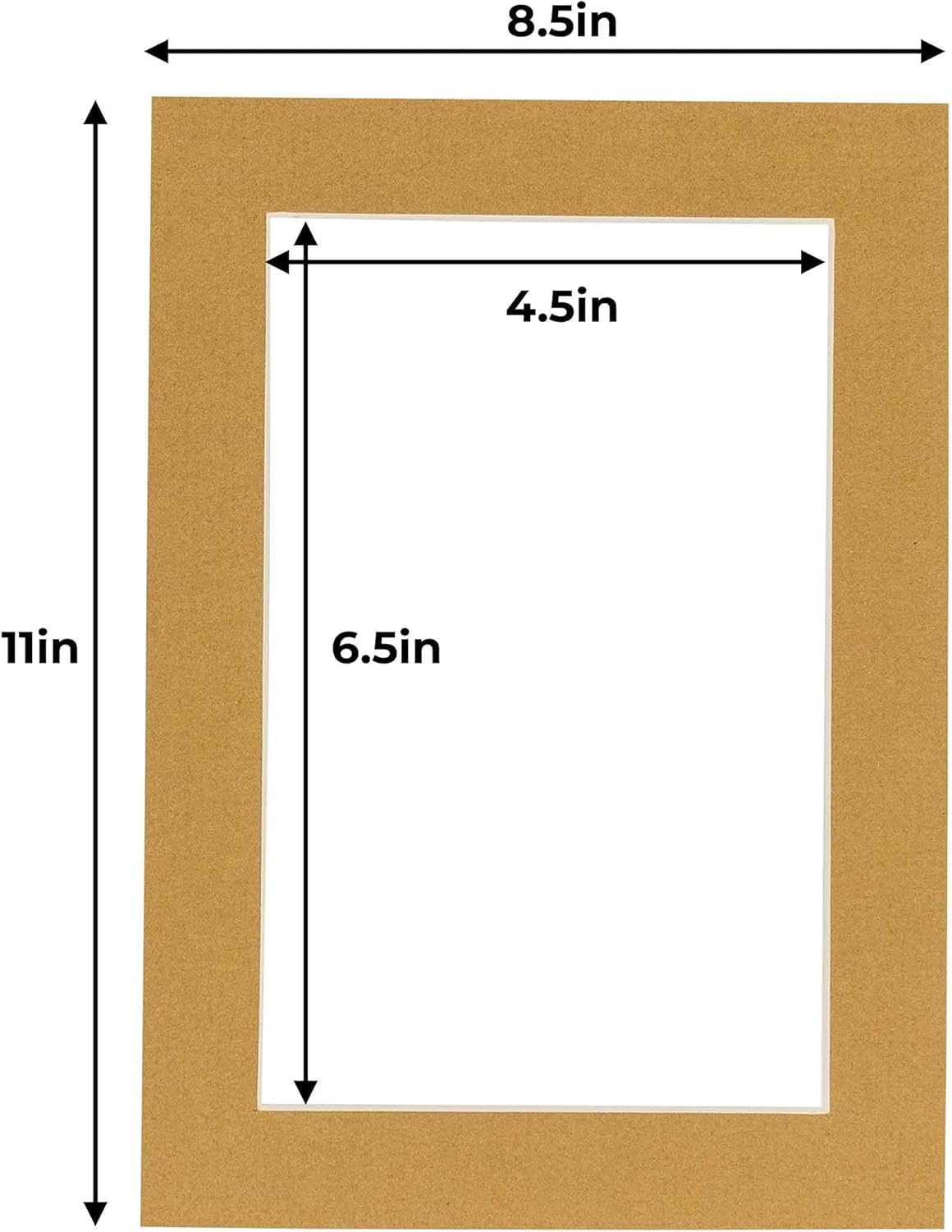 5x7 Mat for 8.5x11 Frame - Precut Mat Board Acid-Free Rattan Beige 5x7 Photo Matte For a 8.5x11 Picture Frame, Premium Matboard for Family Photos, Show Kits, Art, Picture Framing, Pack of 100 Mats