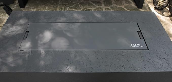 AMS Fireplace | Powder Coated Fire Pit Burner Lid for Madison FireTable (Dark Gray) | Weather-Protected | Easy to Clean | No Assembly Required