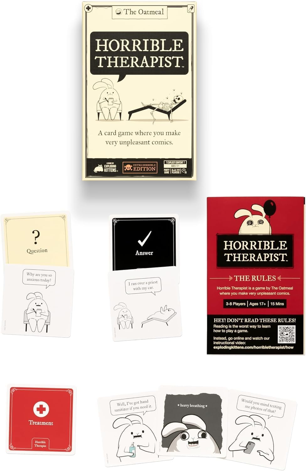 Horrible Therapist: Extra Horrible Edition by Exploding Kittens - A Card Game for 3-8 Players, Ages 17+ - Adult Party Game for Family Night