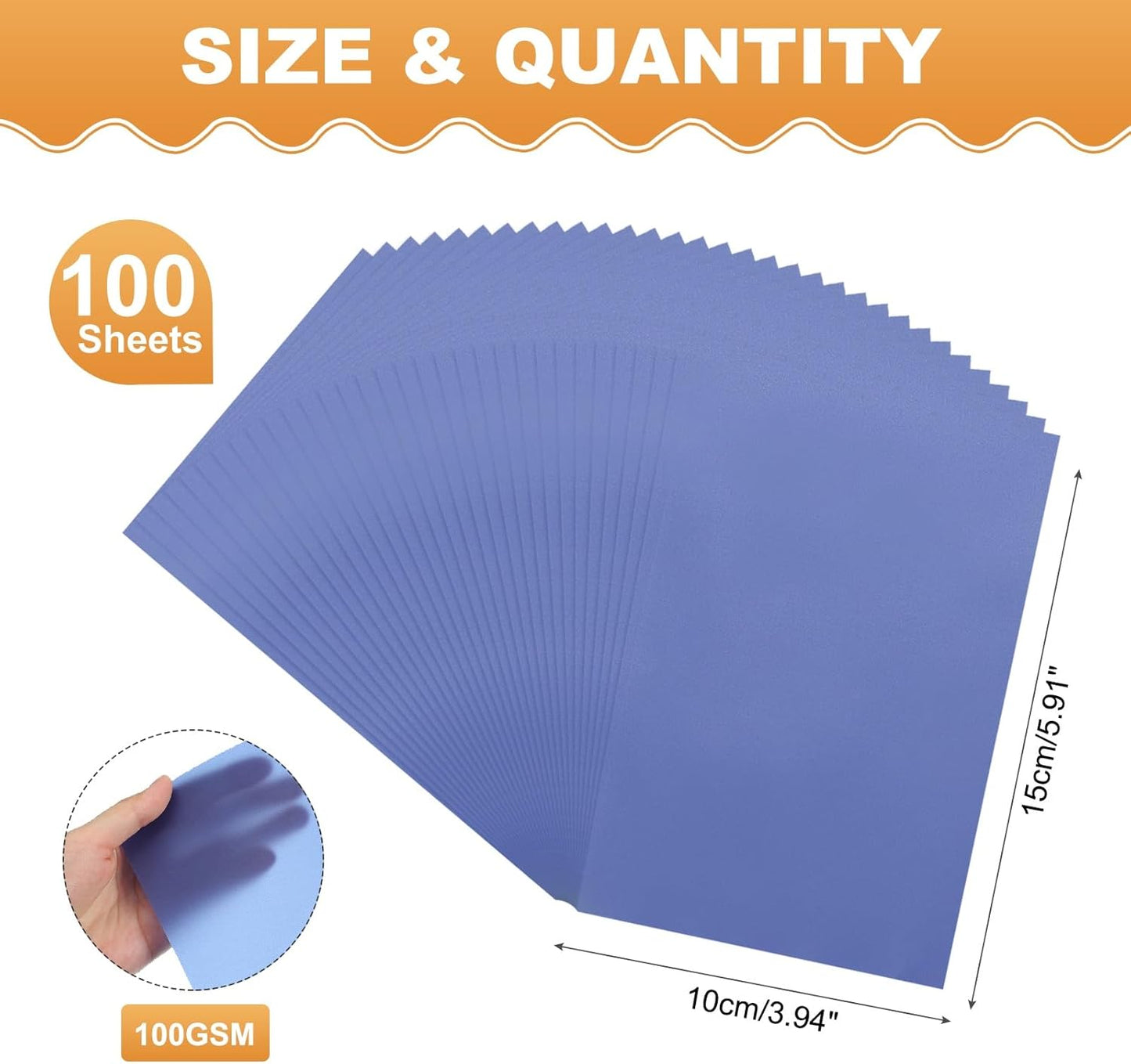 MECCANIXITY 100 Sheet Colored Vellum Paper 4" x 6", 100gsm Translucent Printable Vellum Sheets for Printing Wedding Invitations Inkjet Laser Printer, Deep Blue