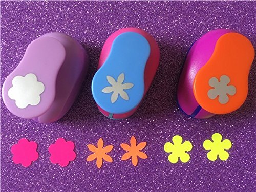 Fascola 3PCS Different Beautiful Flowers Shape 1 inch Craft Punch Set Scrapbook DIY Paper Cutter EVA Foam Hole Punches 1