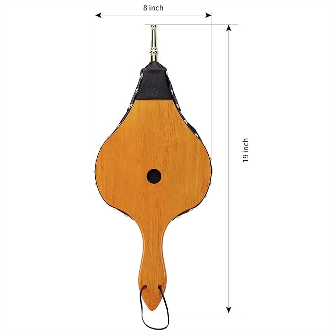 TJ.MOREE Fireplace Bellows Indoor 19"x 8" Large Wood Fire Blower with Hanging Strap, Long Handle, Metal Nozzle, Great Tool for Fireplace, Fire Pit, Wood Stove, BBQ, Outdoor Camping - Carving