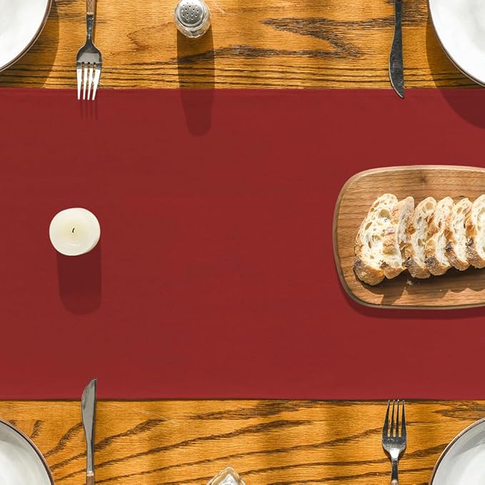 Artoid Mode Red Table Runner, Seasonal Xmas Christmas New Year Washable Kitchen Dining Table Decoration for Home Party Decor 13x120 Inch