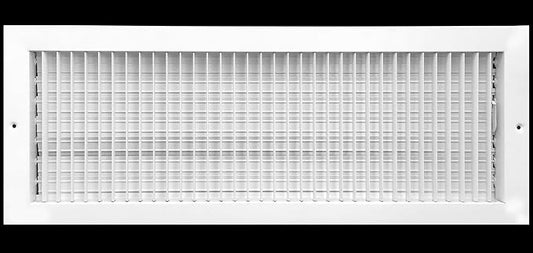 HVAC Premium 24"w X 8"h Adjustable AIR Supply Diffuser - HVAC Vent Cover Sidewall or Ceiling - Grille Register - High Airflow - White [Outer Dimensions: 25.75"w X 9.75"h]