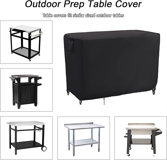 Kingling Outdoor Prep Table Covers, Waterproof Stainless Steel Table Cover Metal Table Cover Protection for Patio Kitchen Prep/Work Tables - 60''L x 24''W x 35''H